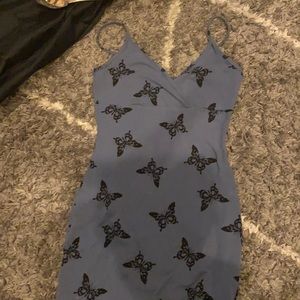 Small blue and black butterfly dress
